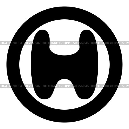 Thyroid gland Goiter Human organ Anatomy of people icon in circle round black color vector illustration flat style simple image. Thyroid gland Goiter Human organ Anatomy of people icon in circle round black color vector illustration flat style image. Стоковая иллюстрация, агентство Ingram Publishing / Фотобанк Лори