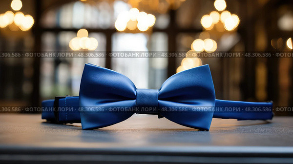 tie blue bow. Стоковое AI-изображение, AI-художник Vectorwin / Фотобанк Лори