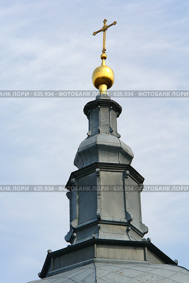 Тобольск.  Церковь Во имя Семи отроков. Купол с крестом (2008 год). Стоковое фото, фотограф Александр Тараканов / Фотобанк Лори