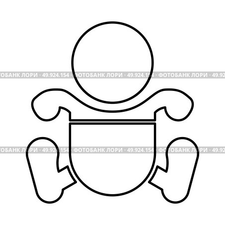 Toddler boy with diapers black icon . Стоковая иллюстрация, агентство Ingram Publishing / Фотобанк Лори