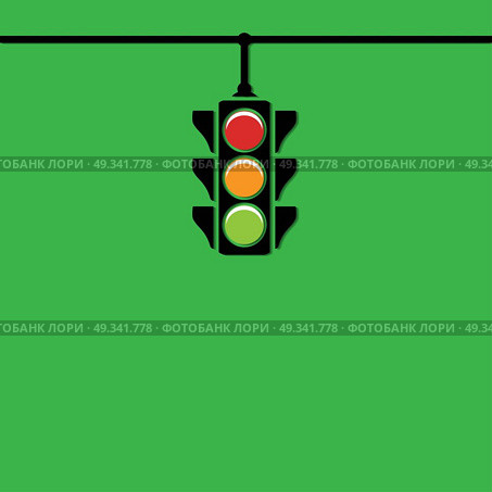 traffic light on a green background. Стоковая иллюстрация, агентство Ingram Publishing / Фотобанк Лори