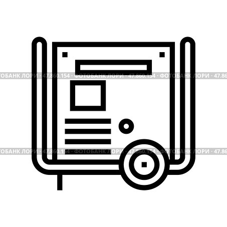 transformer electric equipment line icon vector illustration. Стоковая иллюстрация, иллюстратор Vectorwin / Фотобанк Лори