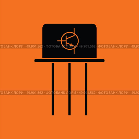 Transistor icon. Orange background with black. Vector illustration. Стоковая иллюстрация, агентство Ingram Publishing / Фотобанк Лори