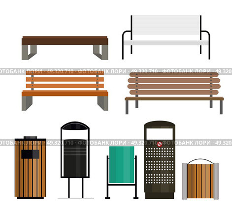 Trashcan Set Isolated on White. Vector Illustration EPS10. Trashcan Set Vector Illustration. Стоковая иллюстрация, агентство Ingram Publishing / Фотобанк Лори