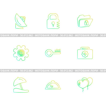 travel , destination , shopping , reset , calender , camera , sports , calcualtor , folders , globe , world ,icon, vector, design,  flat,  collection, style, creative,  icons. Стоковая иллюстрация, агентство Ingram Publishing / Фотобанк Лори