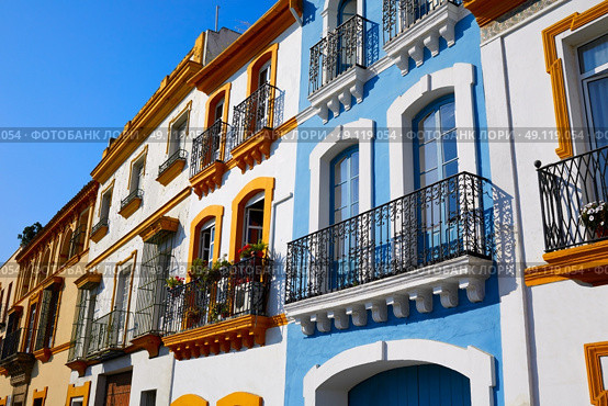 Triana barrio of Seville facades Andalusia Sevilla Spain. Стоковое фото, агентство Ingram Publishing / Фотобанк Лори
