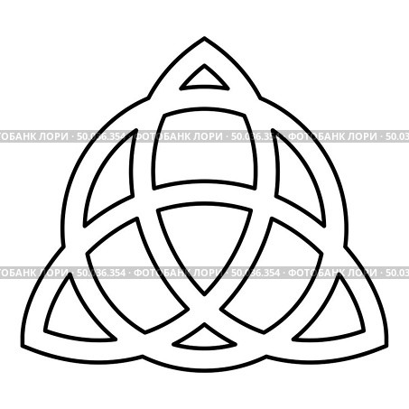 Trikvetr knot with circle Power of three viking symbol tribal for tattoo Trinity knot icon black color outline vector illustration flat style simple image. Trikvetr knot with circle Power of three viking symbol tribal for tattoo Trinity knot icon black color outline vector illustration flat style image. Стоковая иллюстрация, агентство Ingram Publishing / Фотобанк Лори