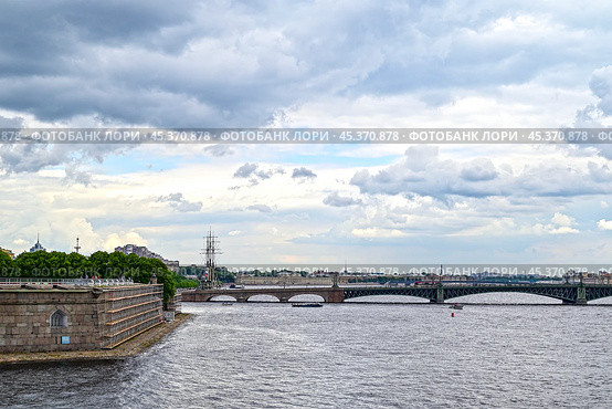 Троицкий мост. Город Санкт-Петербург (2023 год). Стоковое фото, фотограф Александр Тараканов / Фотобанк Лори