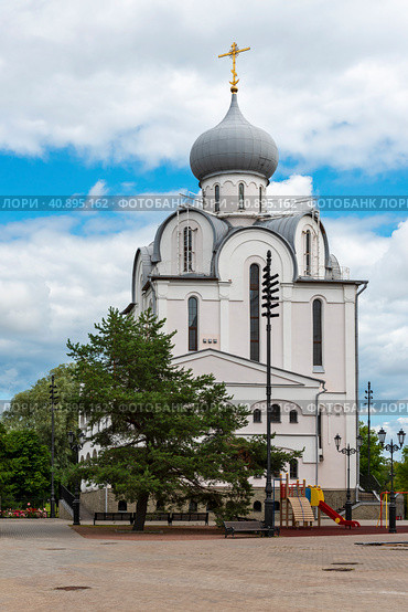 Церковь Благовещения Пресвятой Богородицы. Храмовый комплекс на Пискаревском проспекте. Санкт-Петербург (2023 год). Стоковое фото, фотограф Александр Щепин / Фотобанк Лори