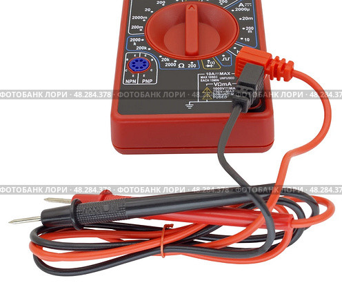 Цифровой мультиметр на белом фоне. Digital  multimeter on a white background. Стоковое фото, фотограф Татьяна Д / Фотобанк Лори