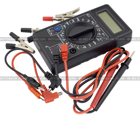 Цифровой мультиметр на белом фоне. Digital  multimeter on a white background. Стоковое фото, фотограф Татьяна Д / Фотобанк Лори