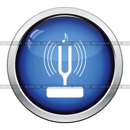 Tuning fork icon. Glossy button design. Vector illustration. Стоковая иллюстрация, агентство Ingram Publishing / Фотобанк Лори