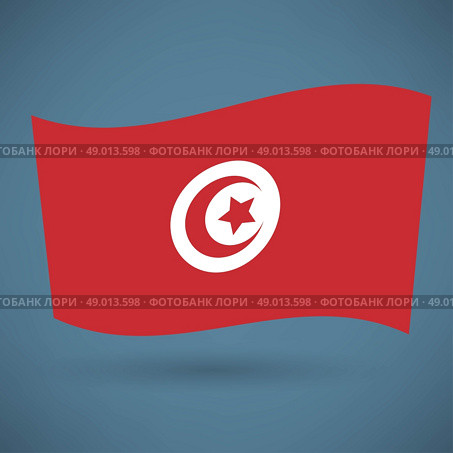 Tunisian flag icon. Стоковая иллюстрация, агентство Ingram Publishing / Фотобанк Лори