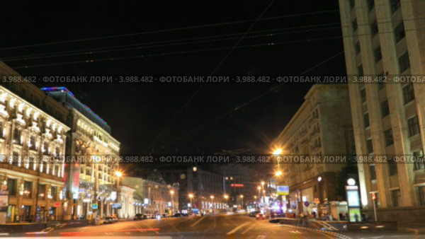 Тверская улица в Москве. Таймлапс. (2012 год). Стоковое видео, видеограф Кирилл Трифонов / Фотобанк Лори