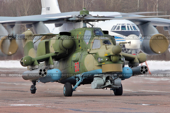 Ударный вертолёт Ми-28Н "Ночной охотник" ВКС России (2021 год). Редакционное фото, фотограф Александр Тарасенков / Фотобанк Лори