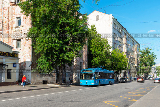 Улица Новая Басманная. Доходный дом М. А. Мальцева. Москва (2019 год). Редакционное фото, фотограф Александр Щепин / Фотобанк Лори