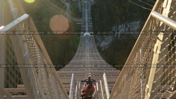 Unique SKYPARK AJ Hackett Sochi, Ahshtyrskaya gorge in the Mzymta river valley (2017 год). Стоковое видео, видеограф Ирина Мойсеева / Фотобанк Лори