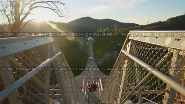 Unique SKYPARK AJ Hackett Sochi, Ahshtyrskaya gorge in the Mzymta river valley (2017 год). Редакционное видео, видеограф Ирина Мойсеева / Фотобанк Лори