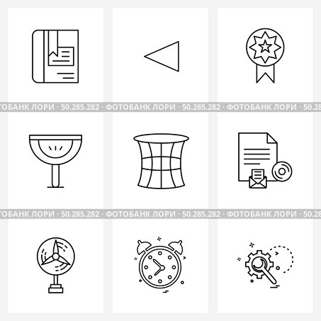 Universal Symbols of 9 Modern Line Icons of interaction, dimensional, award, constrain, swim Vector Illustration. Стоковая иллюстрация, агентство Ingram Publishing / Фотобанк Лори