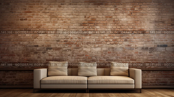 urban light brown brick wall ai generated. Стоковое AI-изображение, AI-художник Vectorwin / Фотобанк Лори