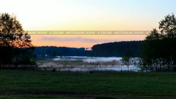 Утренний туман,  таймлапс. Стоковое видео, видеограф Никита Майков / Фотобанк Лори