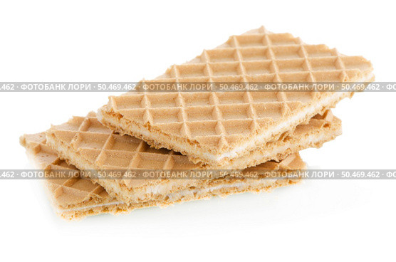 Vanilla wafers on white reflective background. Стоковое фото, агентство Ingram Publishing / Фотобанк Лори