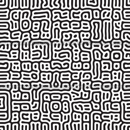Vector black and white organic rounded lines pattern. Стоковая иллюстрация, иллюстратор Максим Гребешков / Фотобанк Лори