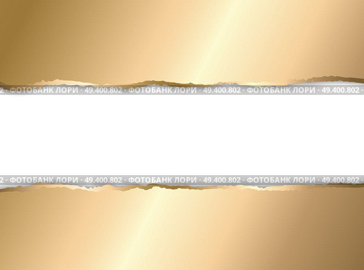 Vector illustration Gold torn paper. Template background. Gold and white torn paper. Template background. Стоковая иллюстрация, агентство Ingram Publishing / Фотобанк Лори