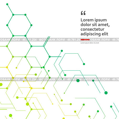Vector illustration green connect hexagons connect abstract background. Technology dots and broken lines.. Vector illustration green connect hexagons connect abstract background. Technology dots and broken lines. Стоковая иллюстрация, агентство Ingram Publishing / Фотобанк Лори