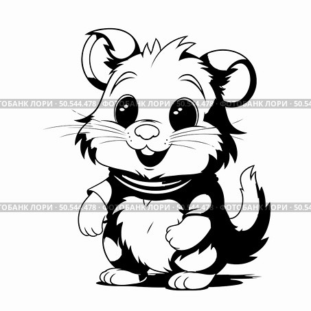 Vector illustration of cute cartoon hamster. Isolated on white background. Стоковая иллюстрация, агентство Ingram Publishing / Фотобанк Лори