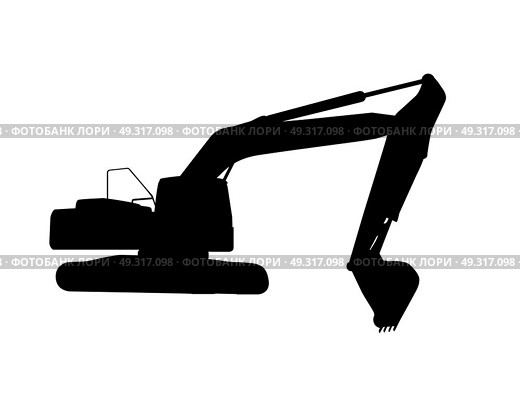 Vector Illustration of Working Excavator. Isolated on White Background.. Working Excavator. Isolated. Стоковая иллюстрация, агентство Ingram Publishing / Фотобанк Лори