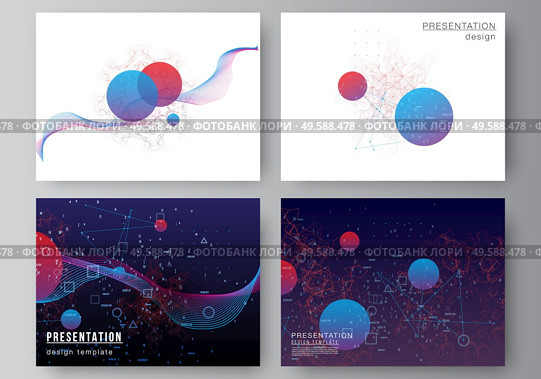 Vector layout of the presentation slides design business template, multipurpose template for presentation brochure. Artificial intelligence, big data visualization. Quantum computer technology concept.. Vector layout of the presentation slides design business template, multipurpose template for presentation brochure. Artificial intelligence, big data visualization. Quantum computer technology concept. Стоковая иллюстрация, агентство Ingram Publishing / Фотобанк Лори