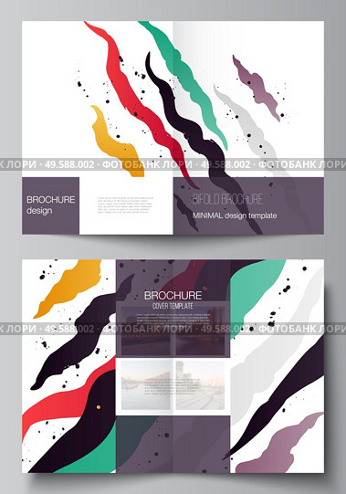 Vector layout of two A4 cover mockups design templates for bifold brochure, flyer, magazine, cover design, book design, brochure cover, agency, corporate, business, portfolio, pitch deck, startup. Vector layout of two A4 cover mockups design templates for bifold brochure, flyer, magazine, cover design, book design, brochure cover, agency, corporate, business, portfolio, pitch deck, startup. Стоковая иллюстрация, агентство Ingram Publishing / Фотобанк Лори