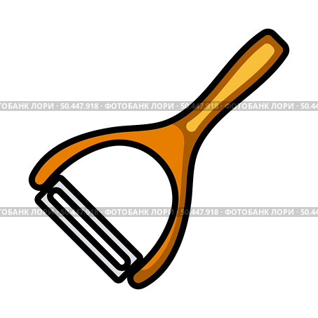 Vegetable Peeler Icon. Editable Bold Outline With Color Fill Design. Vector Illustration. Стоковая иллюстрация, агентство Ingram Publishing / Фотобанк Лори