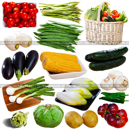 Vegetables isolated on white background. Стоковое фото, фотограф Яков Филимонов / Фотобанк Лори
