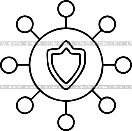 Векторные иконки для отображения защищенной сети. Стоковое AI-изображение, AI-художник Ольга Березина / Фотобанк Лори