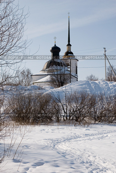 Великий Устюг. Церковь Чуда Архистратига Михаила в Хонех (на Городище) (2009 год). Стоковое фото, фотограф Румянцева Наталия / Фотобанк Лори