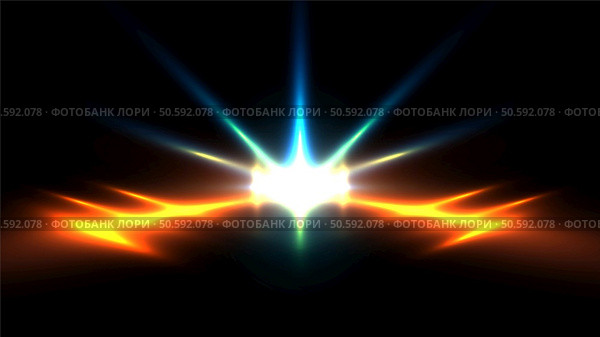 vibrant abstract artwork featuring a central white light surrounded by radiating blue and orange lines on a black background. modern design, technology, and creative projects. Стоковая иллюстрация, агентство Ingram Publishing / Фотобанк Лори