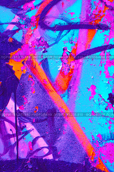 Vibrant Neon Abstract Texture in Blue, Purple, Orange for 80s, Y2K Art. Стоковое фото, фотограф Александра Конопля / Фотобанк Лори
