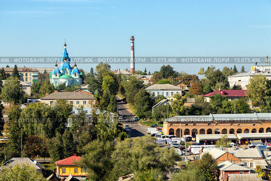 Вид на город Рыльск с горы Ивана Рыльского (2015 год). Стоковое фото, фотограф Сергей Лаврентьев / Фотобанк Лори