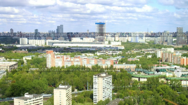 Вид на город сверху. Москва. Стройка города (2023 год). Редакционное видео, видеограф Семён Прудий / Фотобанк Лори