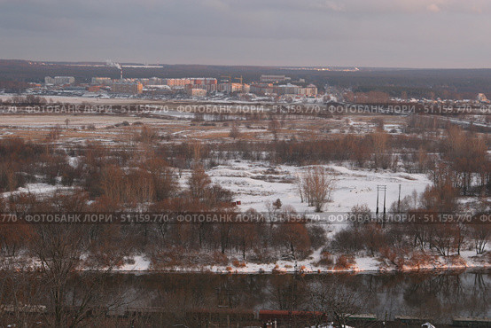 Вид на город Владимир  с водонапорной башни зимой (2006 год). Стоковое фото, фотограф Ирина Терентьева / Фотобанк Лори