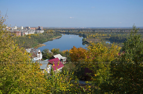 Вид на реку Уфа в районе Сипайлово (2012 год). Стоковое фото, фотограф Анатолий Ефимов / Фотобанк Лори