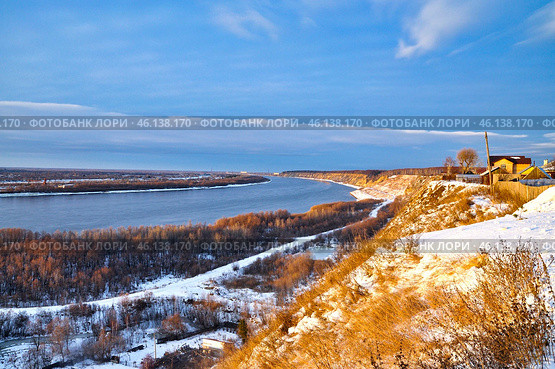 Вид  реку Иртыш. Город Тобольск (2015 год). Стоковое фото, фотограф Александр Тараканов / Фотобанк Лори