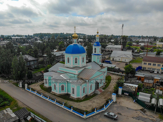 Вид с высоты на Успенскую церковь в Советске (аэросъемка 2020 года) Стоковое фото, фотограф Владислав Самошкин / Фотобанк Лори