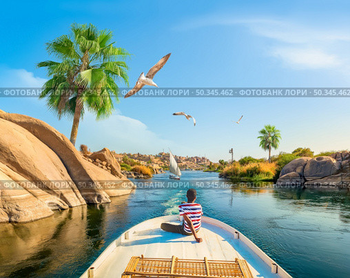 View of the Great Nile in Aswan. Стоковое фото, агентство Ingram Publishing / Фотобанк Лори