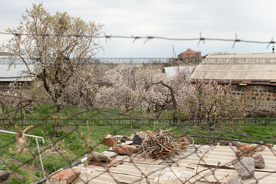 View of the village in Armenia in the spring. Kotayk region. Стоковое фото, фотограф Evgenia Shevardina / Фотобанк Лори