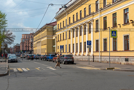 Виленский переулок. Бизнес-Центр класса А "Георгиевский". Санкт-Петербург (2023 год). Редакционное фото, фотограф Александр Щепин / Фотобанк Лори