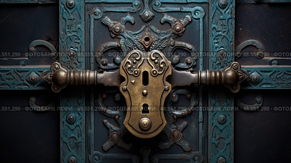 vintage door locks ai generated. Стоковое AI-изображение, AI-художник Vectorwin / Фотобанк Лори