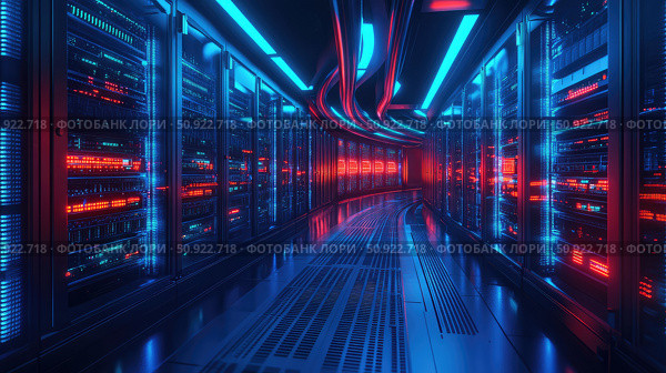 virtualization rotating server farm ai generated. Стоковое AI-изображение, AI-художник Vectorwin / Фотобанк Лори